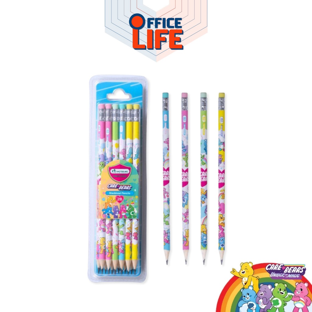 Master Art (มาสเตอร์อาร์ต) ดินสอไม้ดำ ดินสอ ลายCare Bears (แคร์แบร์) ความเข้ม HB 2B ลายลิขสิทธิ์แท้ ( 12แท่ง / กล่อง )