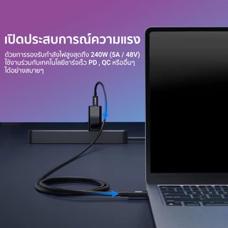 ZTEC Thunder 5 Cable ZC651 สายชาร์จ ส่งข้อมูล 80Gbps USB4 240W 8K/60Hz -24M
