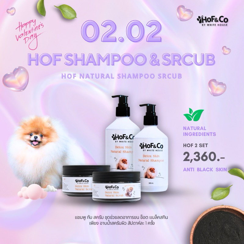 2setชุดสุดคุ้ม #โคตรคุ้ม HOF Shampoo&Scrub ขนช๊อต/แบล็คสกิน ห้ามพลาดเด็ดขาด