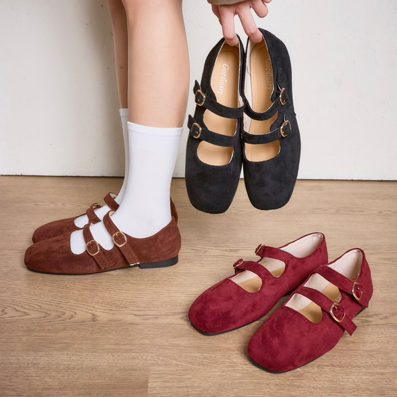 Gordinary Jolyn แมรี่เจนหนังกลับสายคาดคู่ Size 36-40 (323-2)