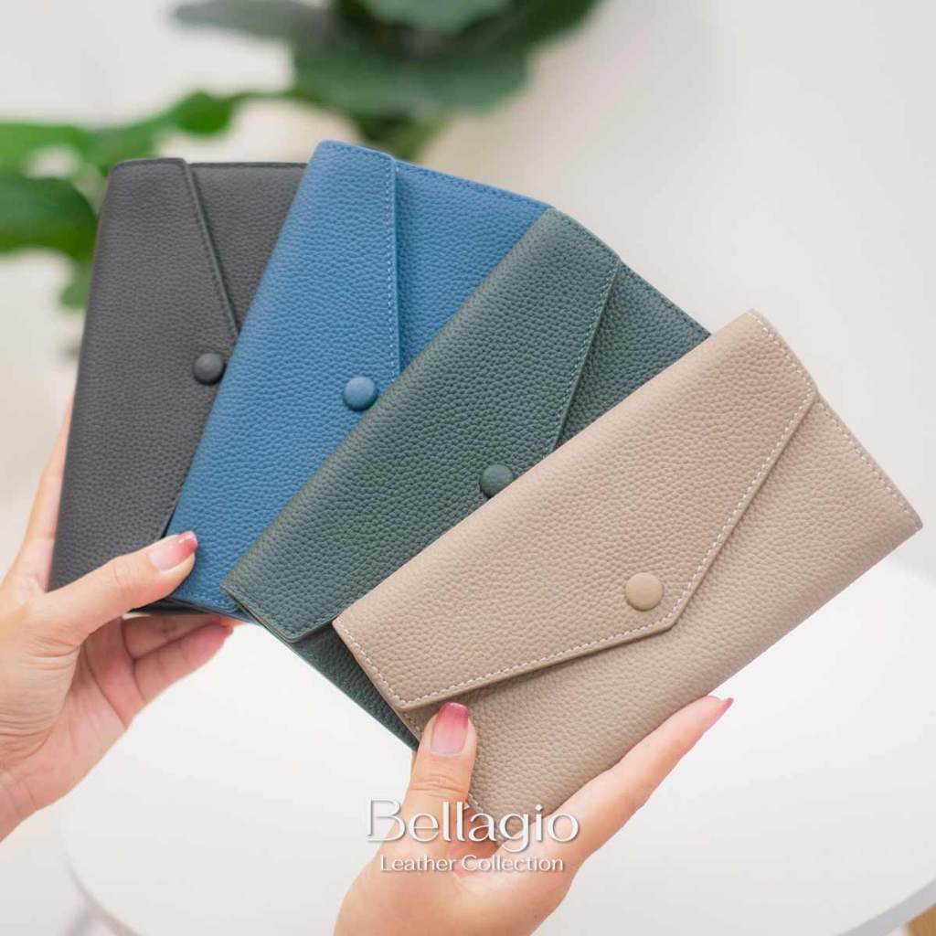 Bellagio รุ่น Verona Wallet กระเป๋าสตางค์ใบยาวหนังวัวแท้ (ทรงบางสลิม) สไตล์ Minimal