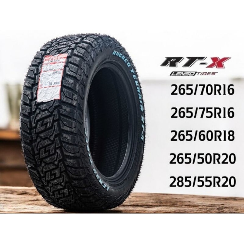 ยางLENSO TIRES 265/70R16รุ่นRT-X ยางผ้าใบ10ชั้นบรรทุกหนักได้สินค้าผลิตในประเทศไทยยางใหม่2024 คุณภาพส