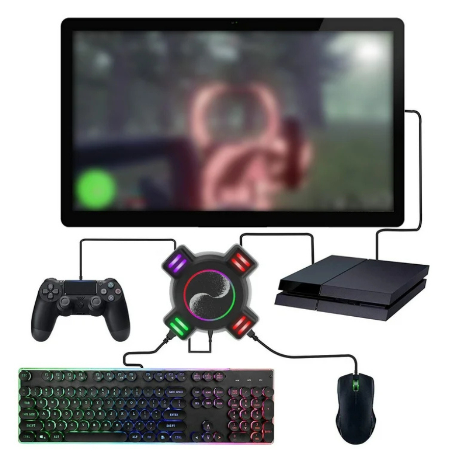 อะแดปเตอร์แปลงเมาส์ คีย์บอร์ด Game HUB Controller Converter ตัวแปลง สำหรับ Switch PS4 XBOX PS3 XSX