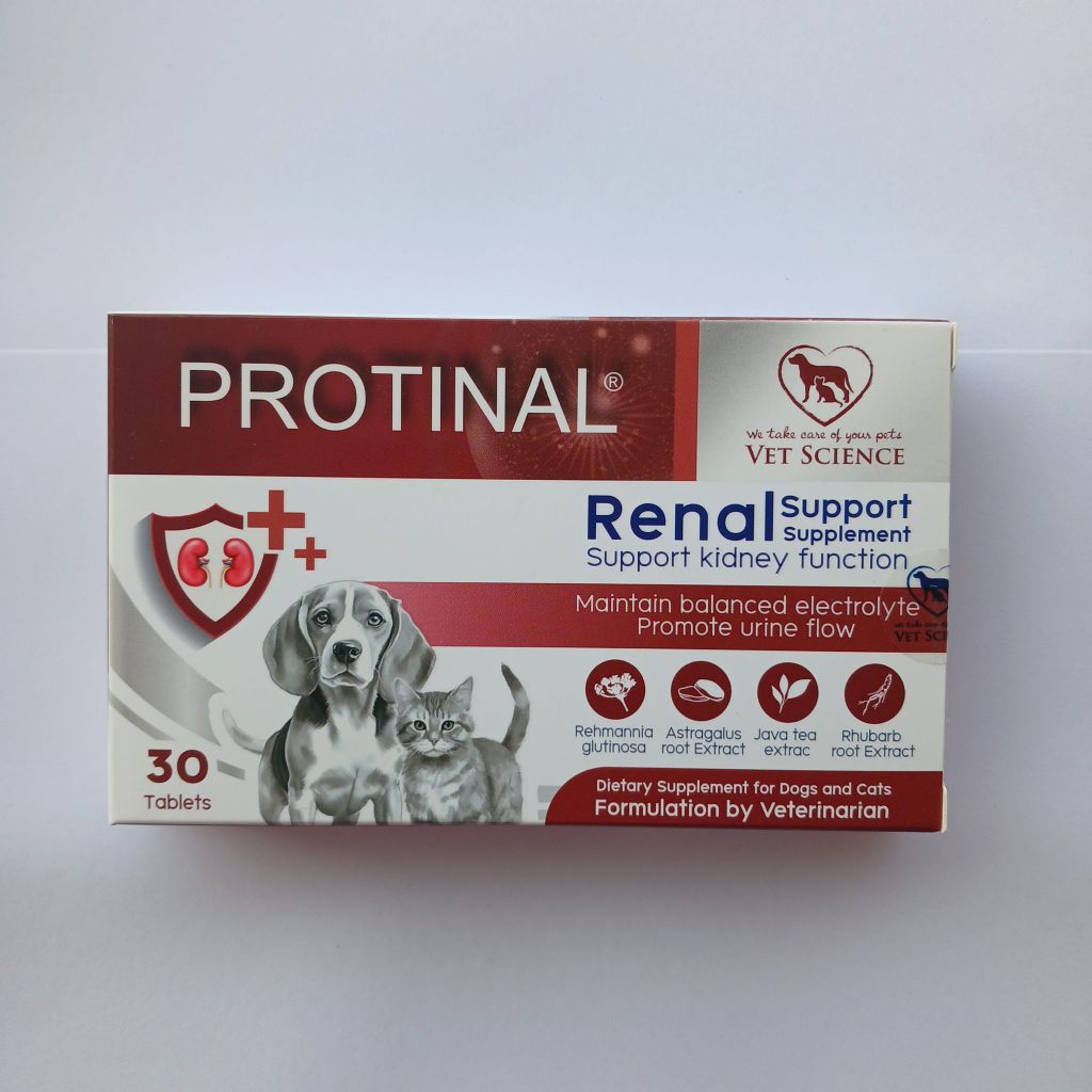Protinal Renal Support Supplemant วิตามินบำรุงไต สำหรับสุนัขและแมว แบบแผง 30 เม็ด