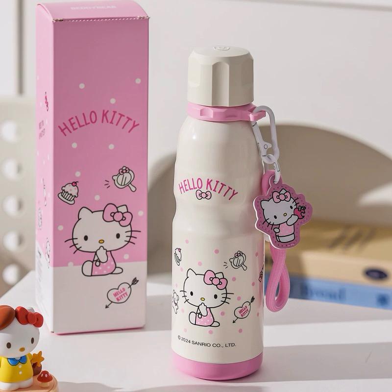 BEDDYBEAR x hello kitty Thermos Cup Stainless Steel กระติกน้ำซานริโอคิตตี้สแตนเลสพกพา เก็บอุณหภูมิ ซิลิโคนฟู้ดเกรด
