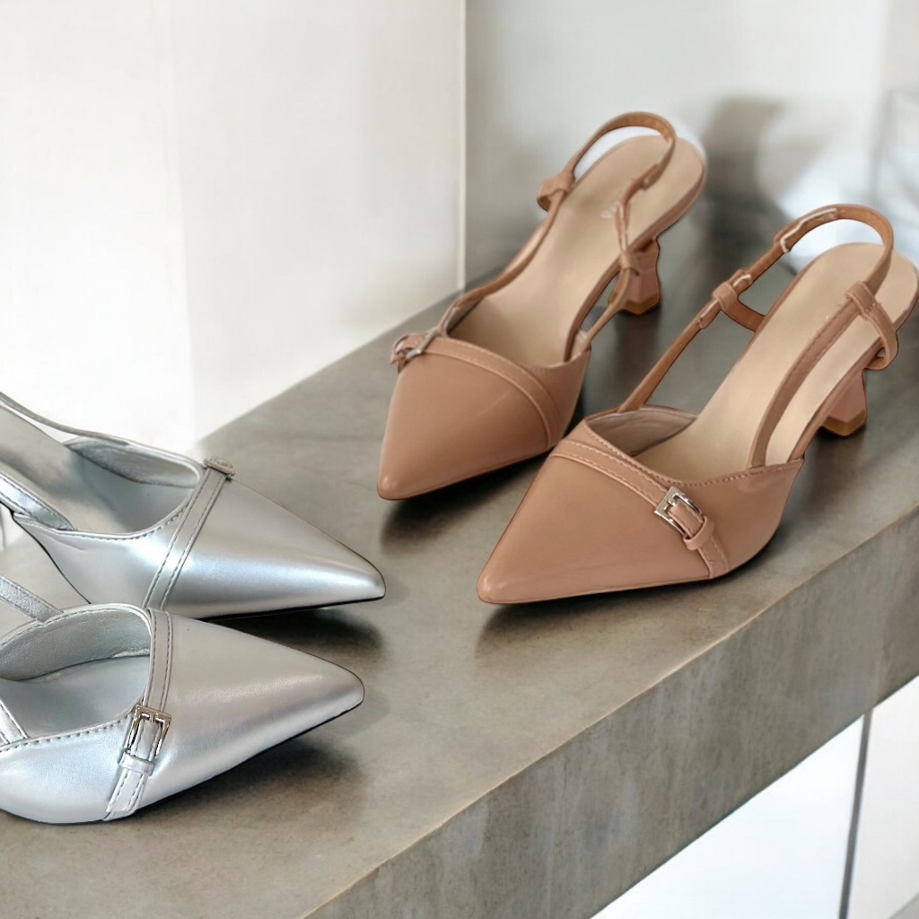 Atipashop – GEMY SLINGBACK SHOES รองเท้าส้นสูง หัวแหลม ราคา ถูกที่สุด ดีลบีเคเค แกลเลอรีภาพที่ 5