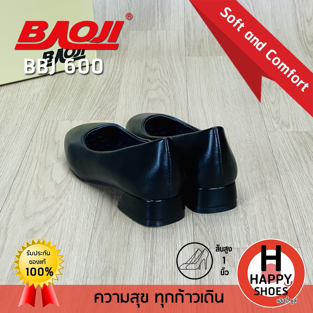 [🥇บาโอจิแท้100%🔢เบอร์36-41👠ส้น 1 นิ้ว] BAOJI รุ่น BBJ600 รองเท้าคัทชูหญิง รองเท้าหนังหุ้มส้น หนังนุ่ม ซัพอร์ทเท้าเยอะ