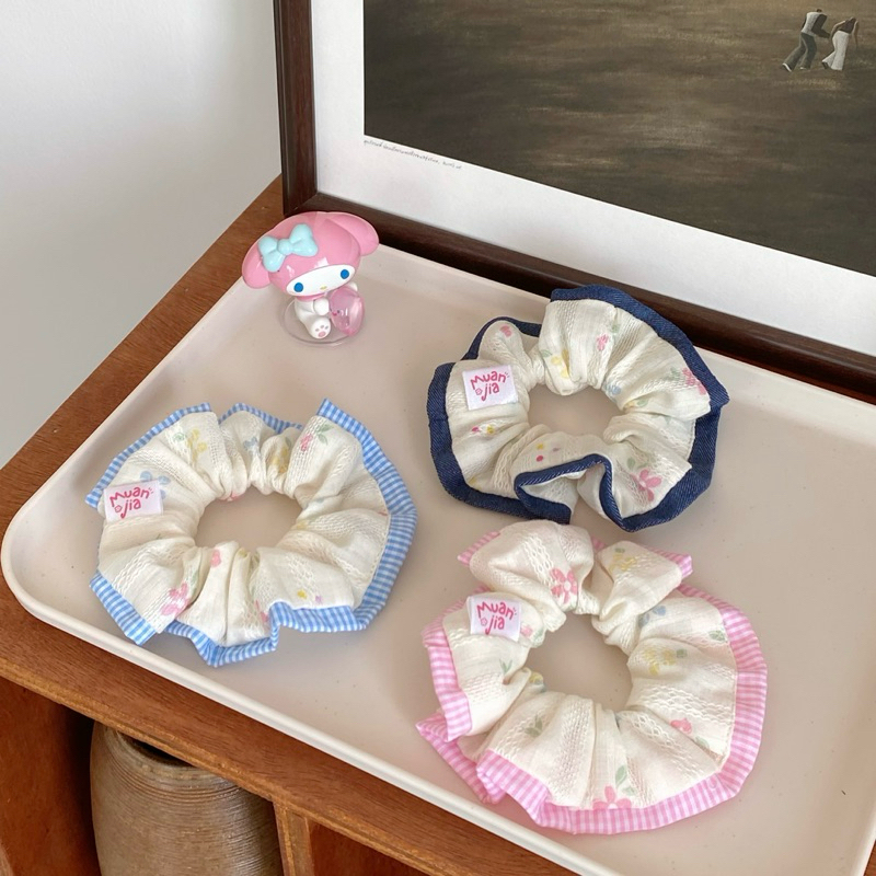 journey scrunchies | ยางมัดผม ยางรัดผม ลายดอกไม้ น่ารัก เกาหลี ม่วนใจ๋ | muanjia.studio