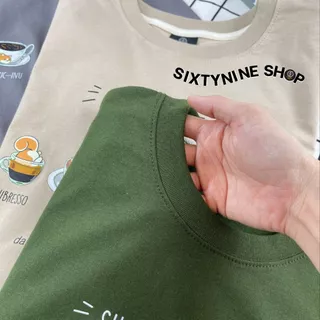 เสื้อยืดพิมพ์ลาย " shiba coffe " พร้อมส่ง