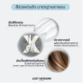 [โทนสีหม่น Ash Tone] Just Modern (จัสท์โมเดอร์น) Wonder Color วันเดอร์ คัลเลอร์ (9 เฉดสี) 220 ml.