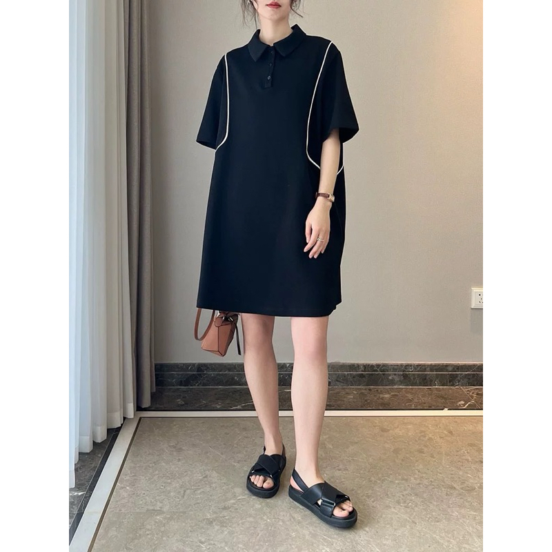 มาใหม่พร้อมส่ง💖 (AP204) Dianrose black dress เดรส polo คอปก แขนสั้น สีดำ ใส่ไปทำงาน