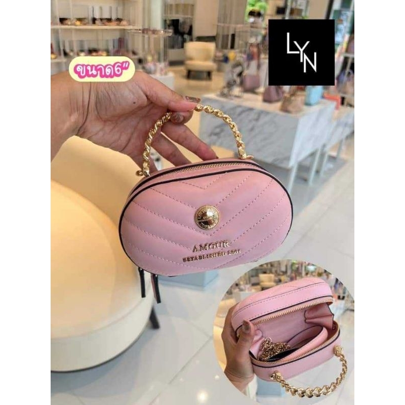 กระเป๋าLynสีชมพูใบจิ๋วมือ1แท้