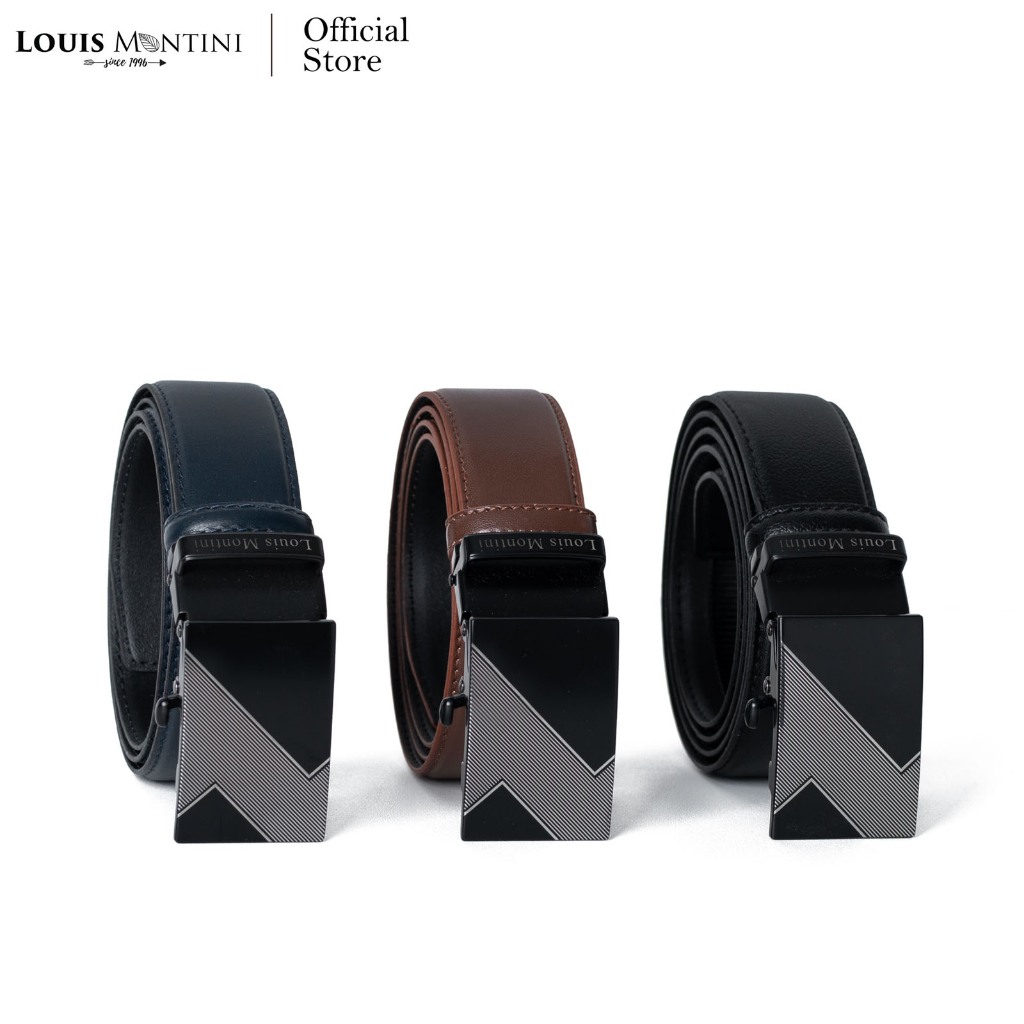 Louis Montini (The Helix) เข็มขัดผู้ชาย Men Belt เข็มขัด PU แฟชั่น MGN358