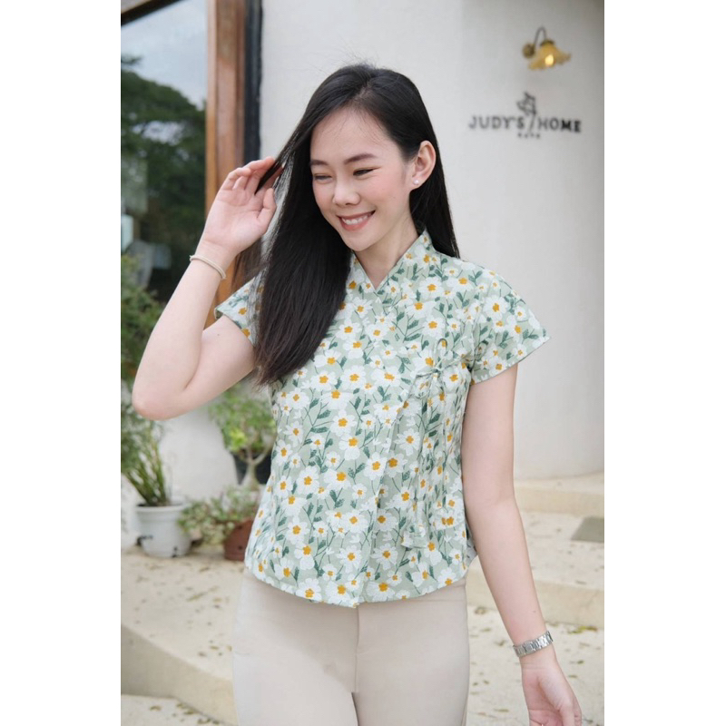 เสื้อป้ายลายดอกไม้ งานพิมพ์ลาย รับลมร้อน🌻