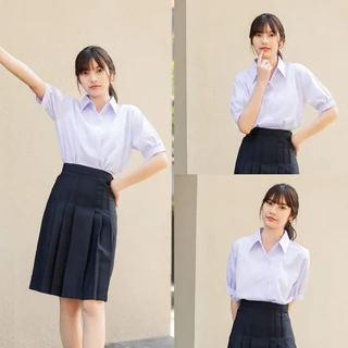 เสื้อนักเรียนหญิง เสื้อนักเรียน ม.ปลาย สีขาวโอโม่ Sz.36-50 (มีบิล)