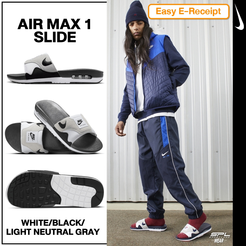 Nike [ลิขสิทธิ์แท้] ไนกี้ รองเท้าแตะ รองเท้าผู้ชาย M Air Max 1 Slide DH0295-102 (2700)