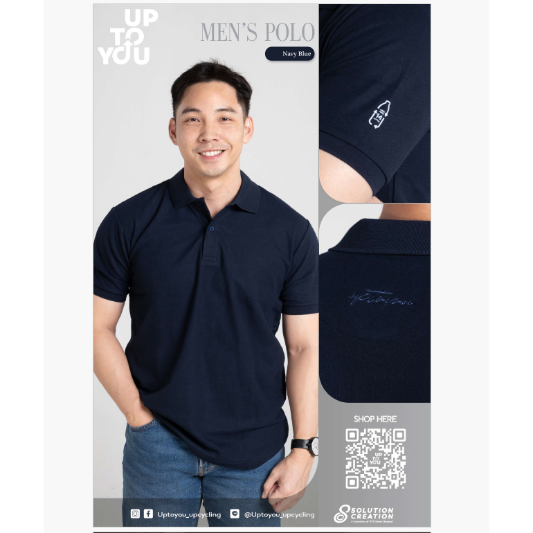 UPTOYOU เสื้อโปโลผู้ชายแขนสั้น man polo with uptoyou embroideried
