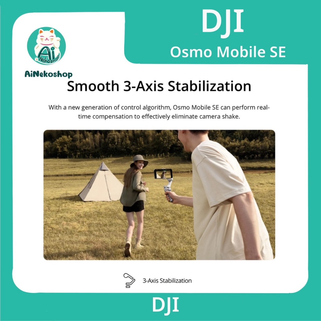 DJI Osmo Mobile SE - Smartphone Stabilizer | ไม้กันสั่นสำหรับสมาร์ทโฟน | ระบบกันสั่น 3 แกน | ตัวเครื่องพับได้น้ำหนักเบา
