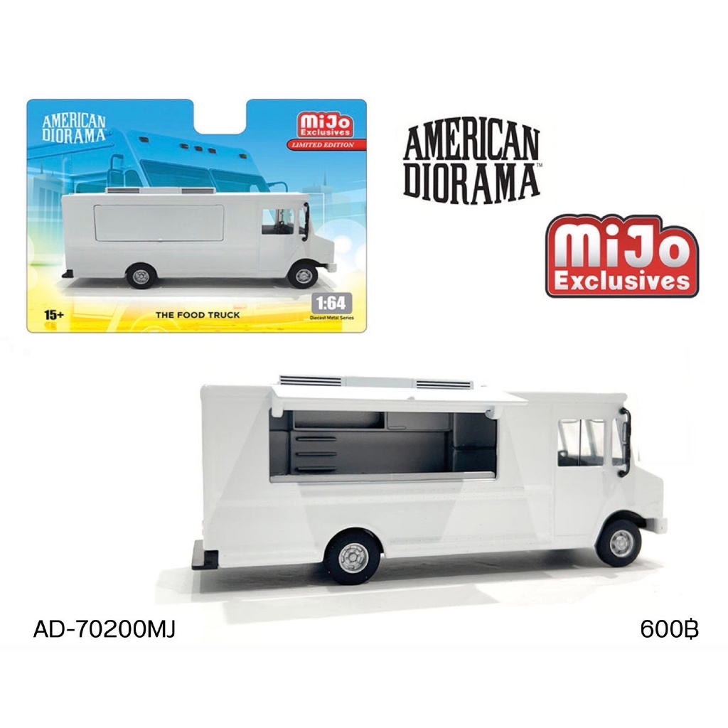 AD-70200MJ-American Diorama 1/64  The Food Truck (White) LHD