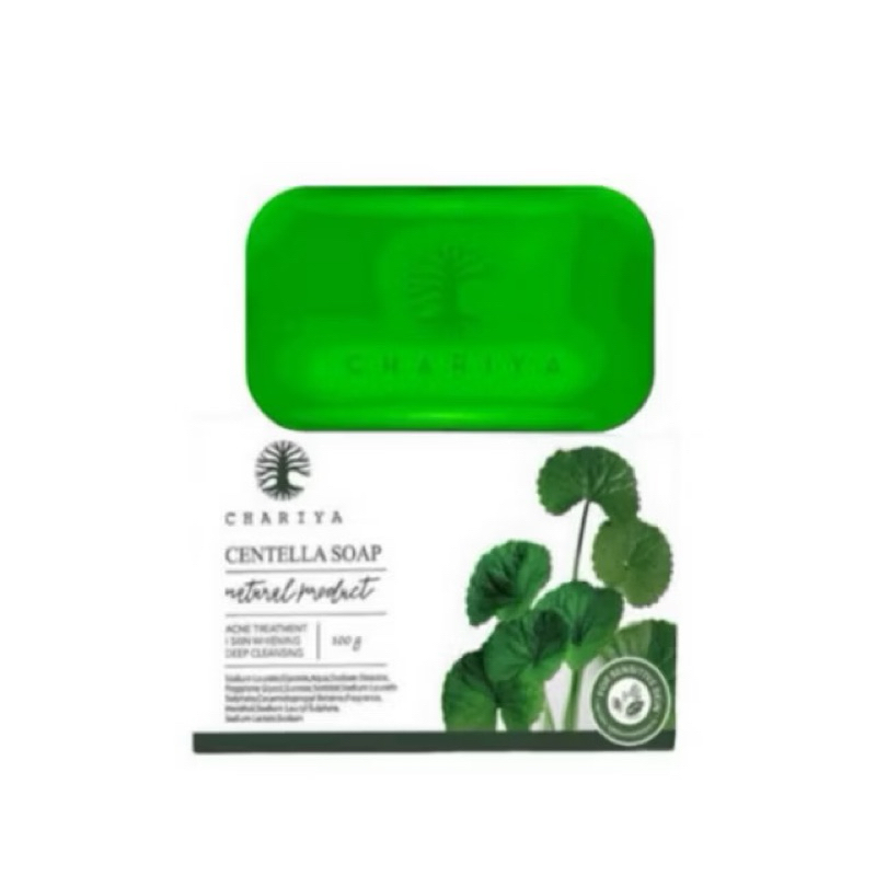 สบู่ชาริยา (ก้อนใหญ่ แบบกล่อง) สบู่ใบบัวบก CHARIYA CENTELLA SOAP ขนาด 100 กรัม
