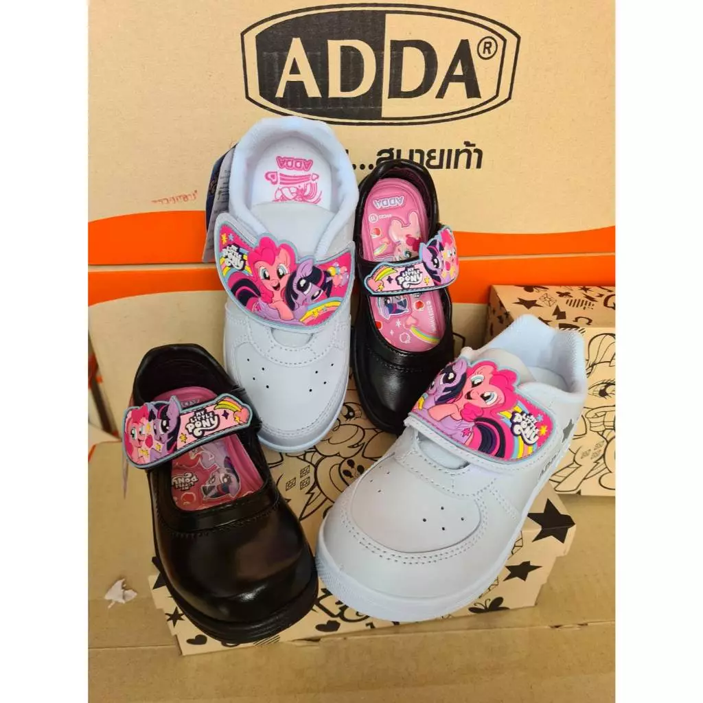 ADDA รองเท้านักเรียนหญิง หนังดำ รุ่น 41C23รองเท้านักเรียน รองเท้าเด็ก โพนี่