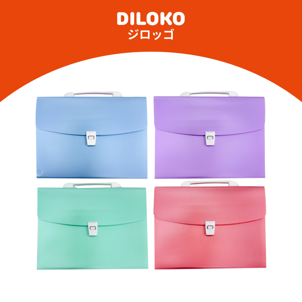 DILOKO แฟ้มเอกสาร 12 ช่อง ขนาด A4 แข็งแรง ทนทาน ใส่เอกสารได้ 250 แผ่น DF042
