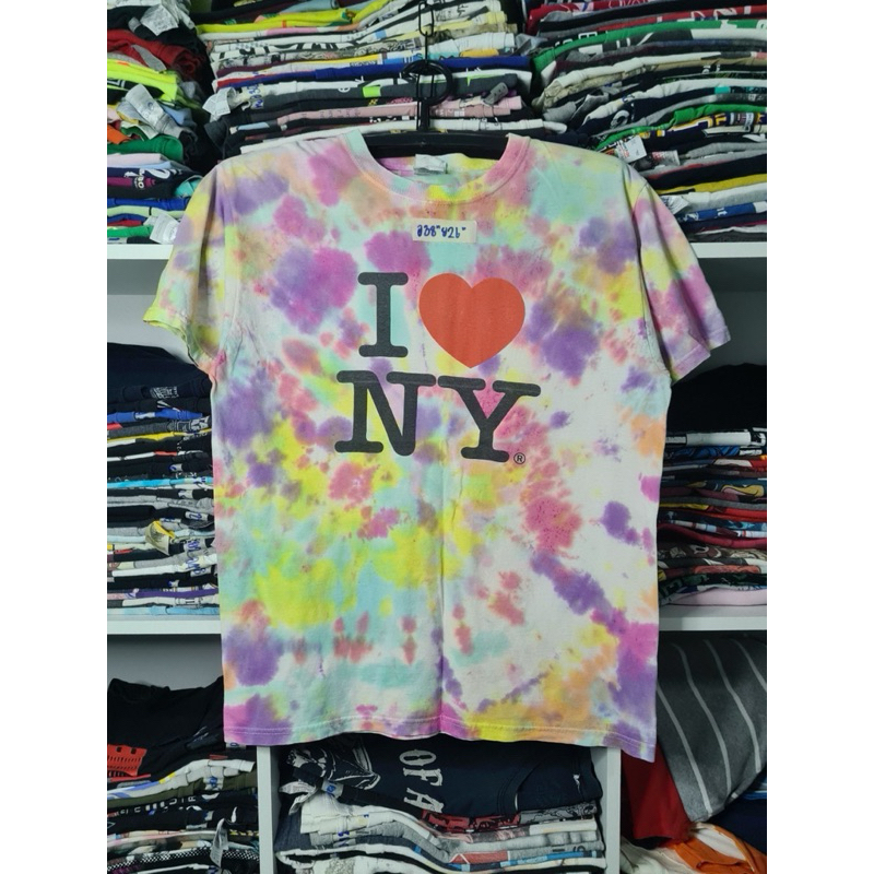 เสื้อ I love NY ไอเลิฟเอ็นวาย (M) ป้าย FRUIT มัดย้อม