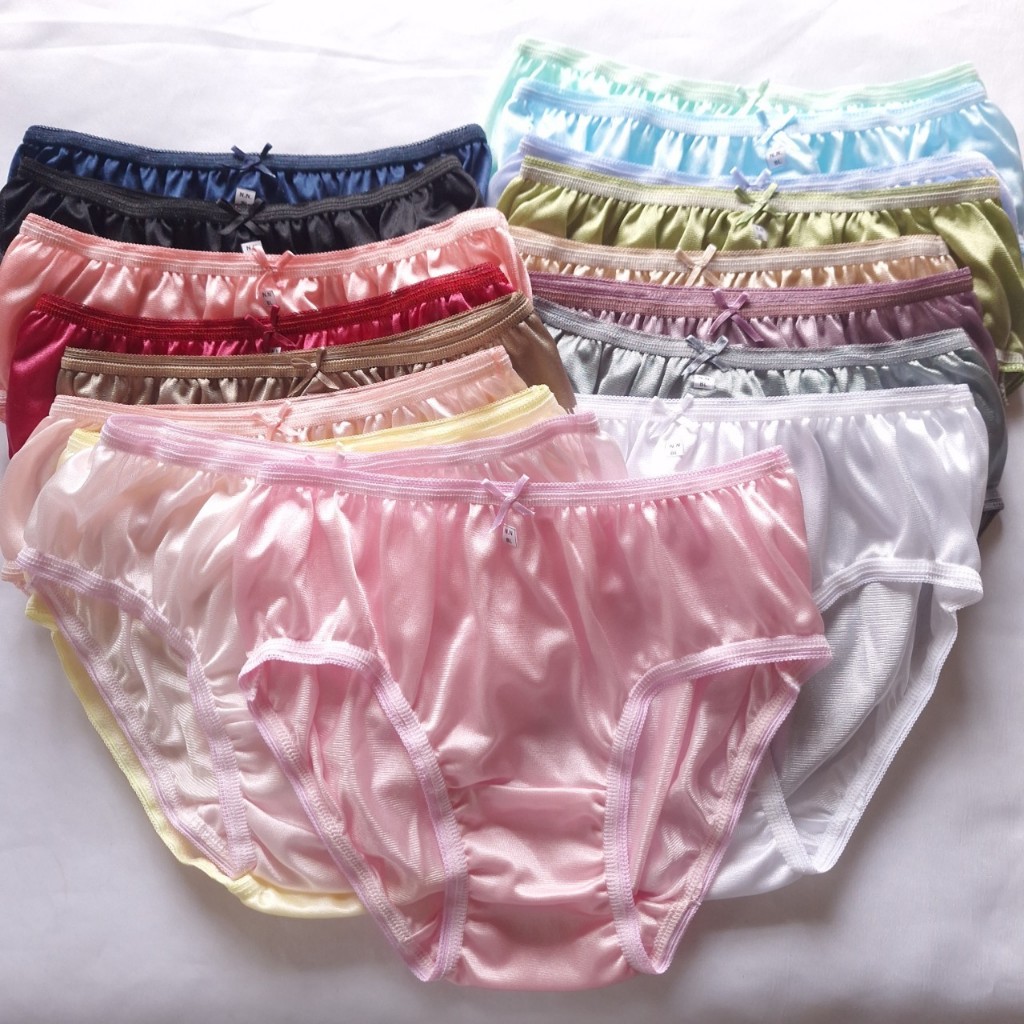 กางเกงในผ้าไนลอน บิกินี่  ผ้าวาโก้ สีพาสเทล ไนล่อนแห้งเร็ว ไซส์ L (BL) Bikini Underwear Nylon Briefs(ขนาดไซส์ด้านล่าง)