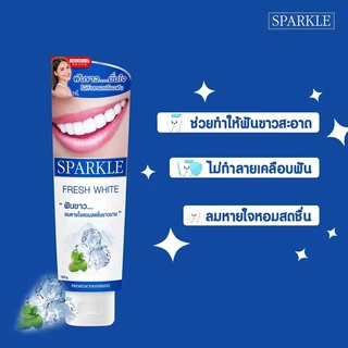 (โค้ดลด30% ในVDO!!) (แพค 4) SPARKLE ยาสีฟัน สปาร์คเคิล Fresh White ขนาด 100g. ลมหายใจหอม สดชื่น