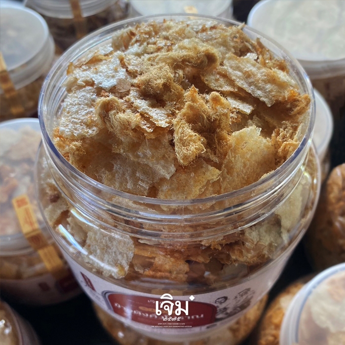 [สูตรเก่าแก่ 50 ปี] ข้าวตังคั่วโบราณ ผสมหมูหยอง แผ่นบางนาบไฟกรอบหอม รสกลมกล่อม กระปุกใหญ่ 300 กรัม