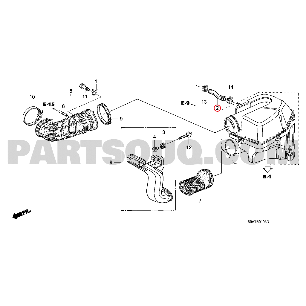 ท่อยางระบายไอ ท่อหายใจ ท่อระบายไอน้ำมันเครื่องฝาวาลว์ Honda CRV G2 2.0 แท้เบิกศูนย์