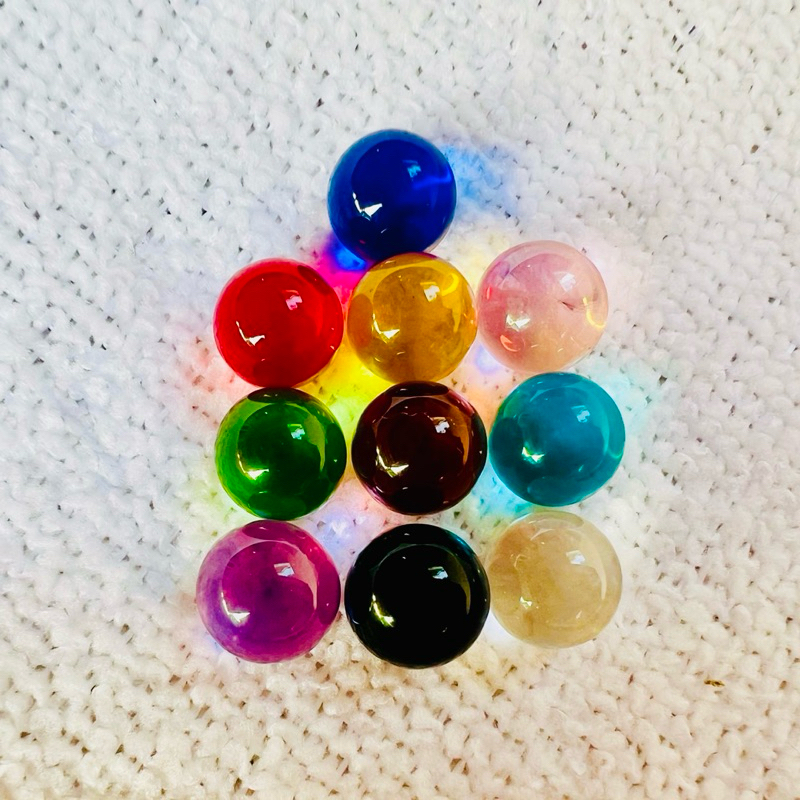 ลูกแก้ว ขนาด 0.8 เซนติเมตร เสริมฮวงจุ้ย มี 10 สี ไม่ลอก แช่น้ำและวางกลางแดดได้