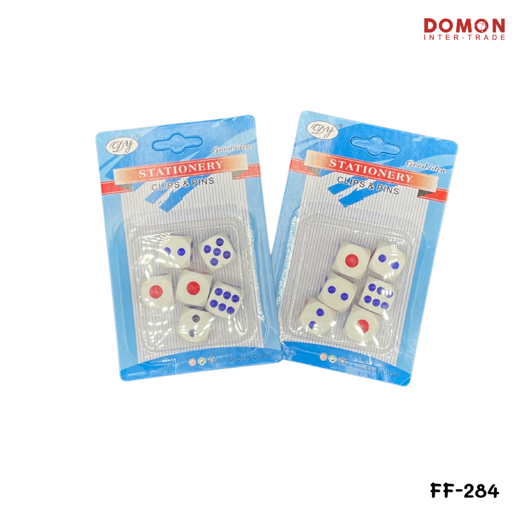 ลูกเต๋า   PVC สีขาว  ขนาด 13,15,17 mm ลูกเต๋าเล่นเกมส์ 2สี6หน้า