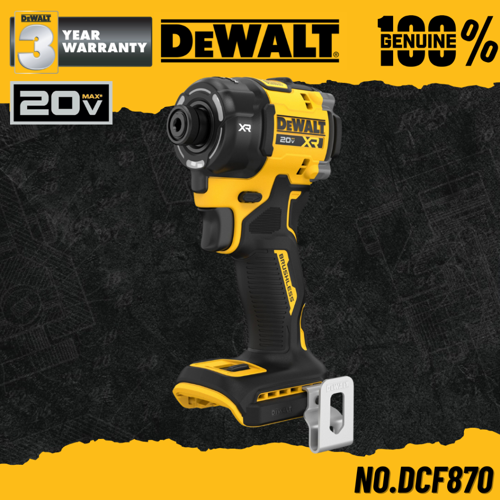 DEWALT ไขควงกระแทกไร้สาย ระบบไฮโดรลิก XR 20V Max No.DCF870N-B1 (เฉพาะตัวเครื่อง)
