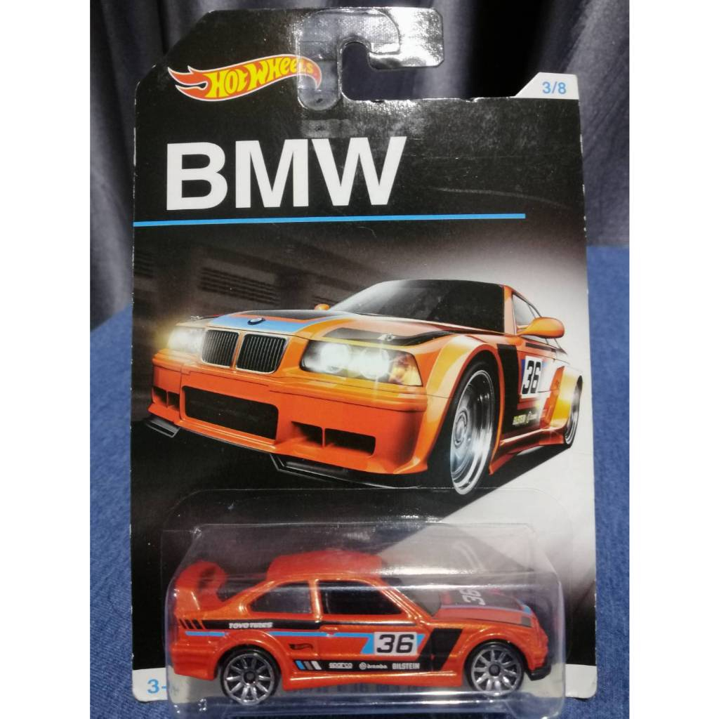 โมเดลรถ Hot wheels BMW M3 E36 Race Car Orange EXCLUSIVE BMW SERIES NEW ของใหม่ยังไม่แกะแพ็ค