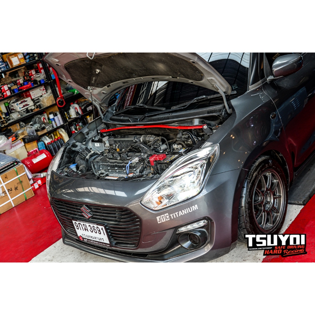 tsuyoi ค้ำโช๊ค กันโครง หน้าบน  แท้ ค้ำฝากระโปรง สเป็ค ตรงรุ่น Suzuki Swift 2018 โช๊ค ทัสซิโย่ ซูซูกิ สวิฟท์