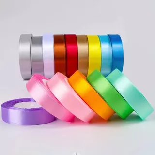 【LS】(25 หลา / ม้วน) ริบบิ้นผ้าซาตินหน้าเดียว 25 มม. 2.5CM ตกแต่งสายรัดของขวัญคริสต์มาส