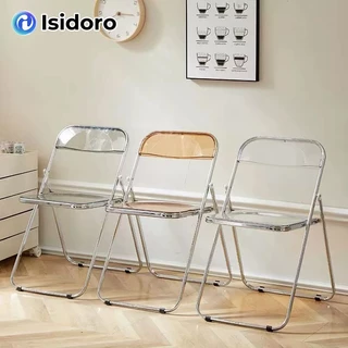 lsidoro โต๊ะและเก้าอี้อคิลิคใส สวยงาม พับเก็บง่าย ใช้ได้ทั้งระเบียง และห้องนอน ของใช้ในบ้าน