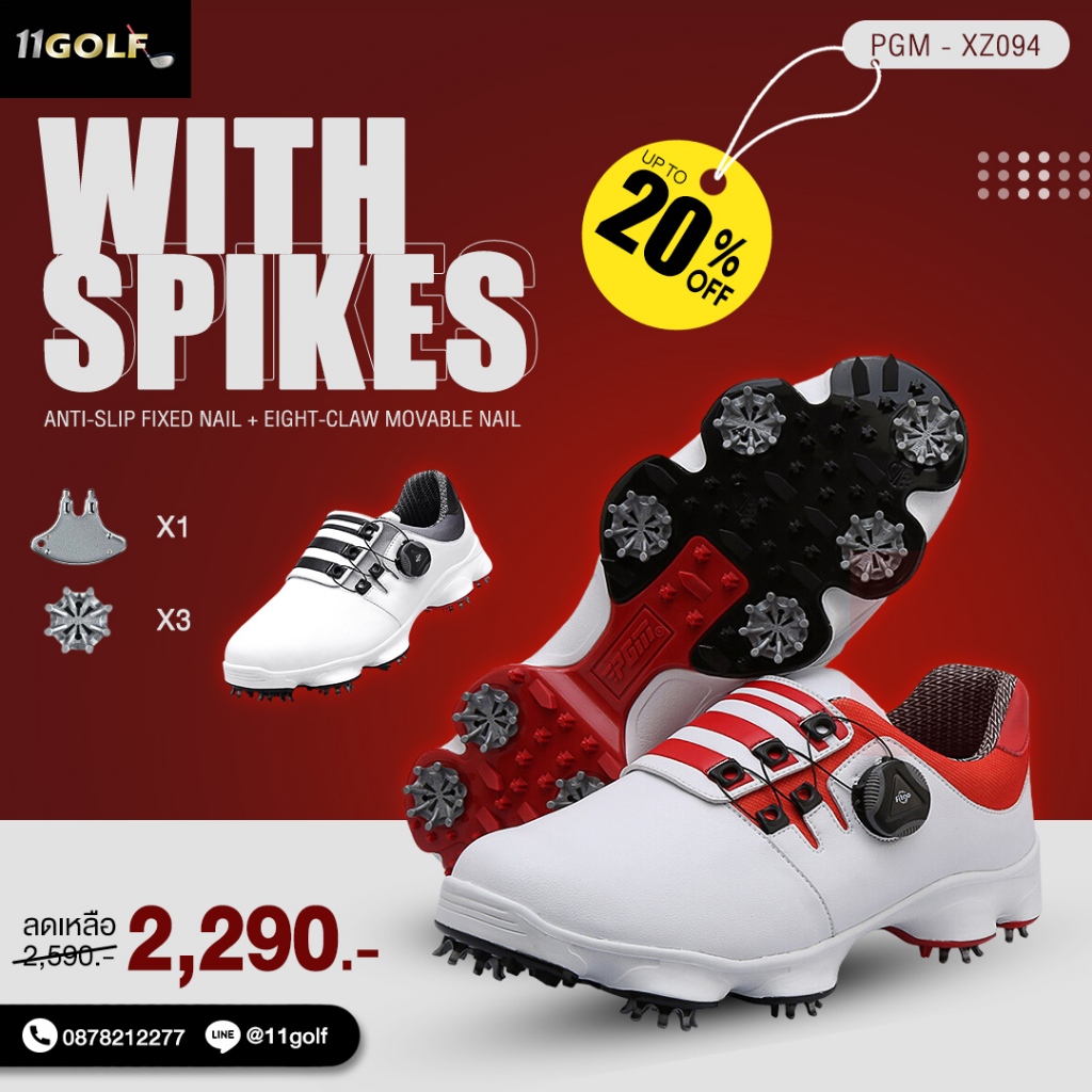 [11GOLF] PGM Men's Golf Shoes - XZ094 - รองเท้ากอล์ฟ ผู้ชาย