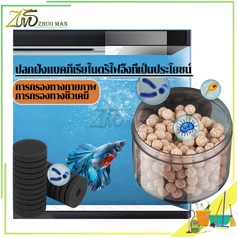 กรองแขวน ตัวกรองตู้ปลา กรองน้ําตู้ปลา กรองฟองน้ำอย่างดี ช่วยกรองให้น้ำใส เพิ่มออกซิเจน อุปกรณ์​ตู้ปลา กรองฟองน้ำตู้ปลา - รูปที่ 4