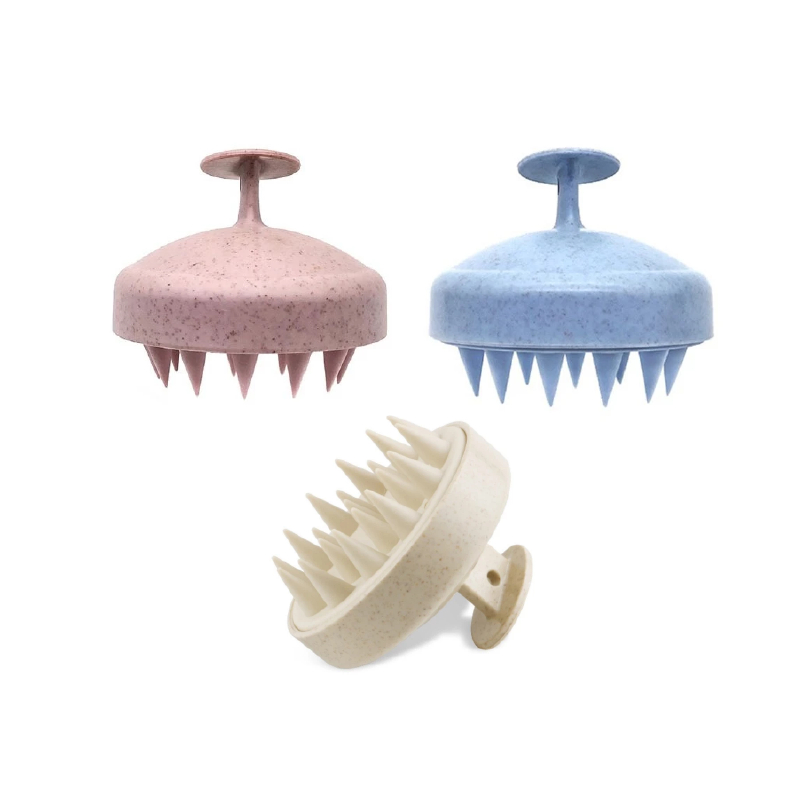 Scalp Brush แปรงสระผม วัสดุจากข้าวสาลีเป็นมิตรกับสิ่งแวดล้อม มีให้เลือก 3 สี