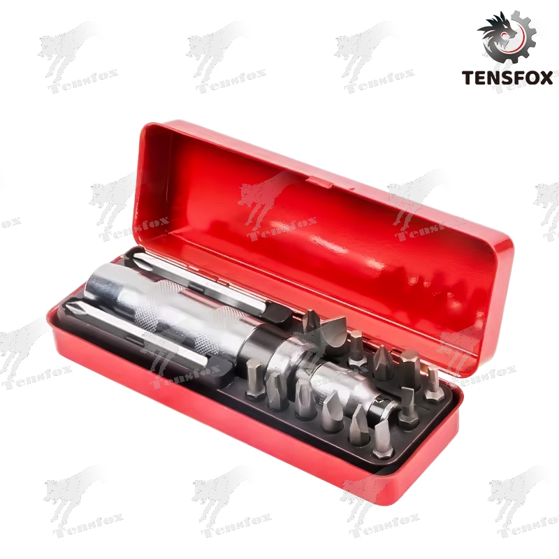 Tensfox ไขควงตอกกระแทก พร้อมดอกไขควง 16 ดอก เกรดเหล็ก CRV แท้ ใช้ขันน็อต-คลายน็อต ที่ขันแน่น พร้อมกล่องเหล็ก - รูปที่ 4