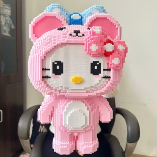 (พร้อมส่ง🇹🇭)🔥ขนาดใหญ่ เลโก้คิดตี้ บล็อกตัวต่อ Hello Kitty/Kuromi/Melody 3D บล็อกตัวต่อเลโก้