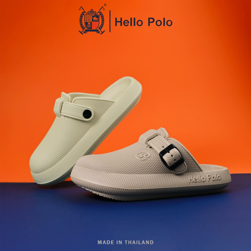 Hello Polo รองเท้าเปิดส้น รองเท้าแตะลําลอง UNISEX  พื้นหนา กันลื่น วัสดุ EVA สไตล์ทันสมัย สะดวกสบายทุกฤดู ลำลอง  HP8047