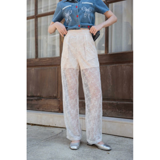 “กางเกงลูกไม้” รหัส ร114ผ้านุ่มสวยไม่คัน ซับในสีครีม