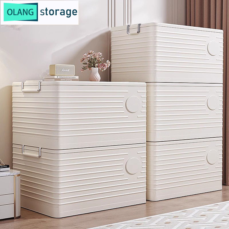 Oy กล่องเก็บของ 81cm กล่องเก็บของพลาสติก สามารถพับซ้อน กล่องเก็บของอเนกประสงค์ มีหลายขนาดให้เลือก