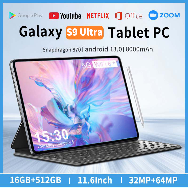 Galaxy S9 Ultra แท็บเล็ต 5G wifi 11.6inch tablet Dual SIM tab แทปเล็ต แทบเลต taplet Android 12