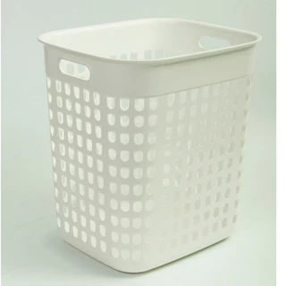ตะกร้าสี่เหลี่ยมสีขาว ขนาดกลาง 32W*39L*40H มือจับไม่เจ็บ BK-110 ใส่ได้หลากหลาย Multi purpose Basket M Size