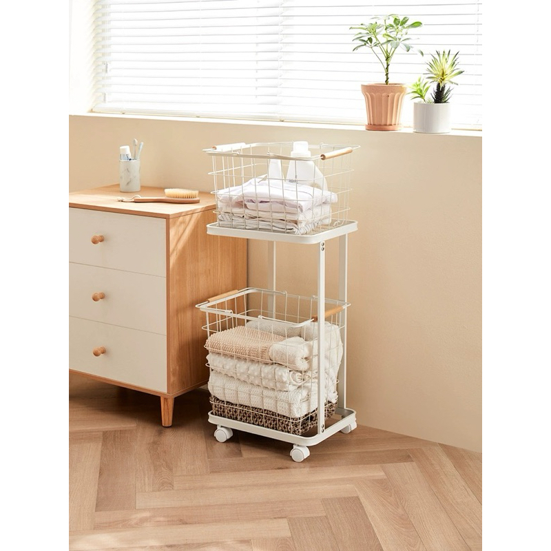 ตะกร้าผ้ามีล้อเลื่อน (Zakka Style)