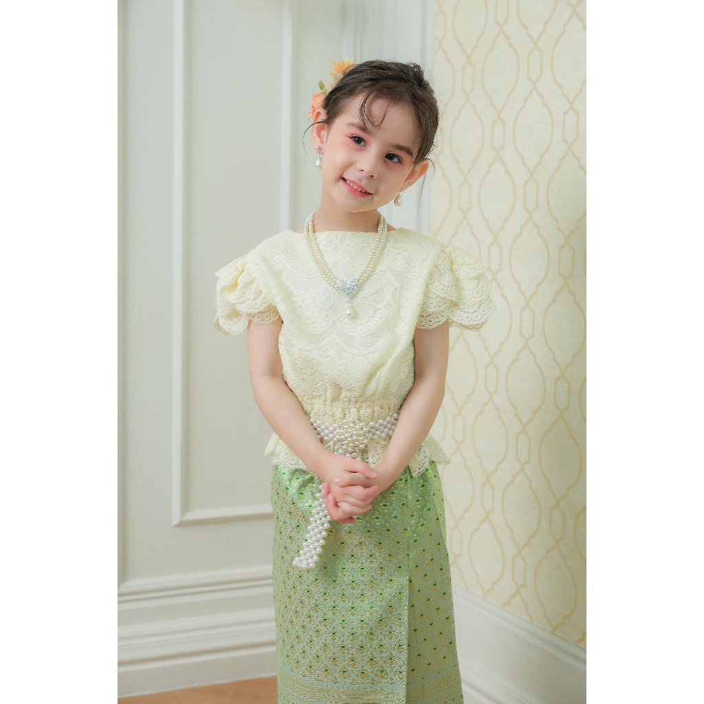 BS011 รุ่นหยกสยาม ชุดไทยเด็กผู้หญิง ประยุกต์ ออกงาน รูปที่ 4